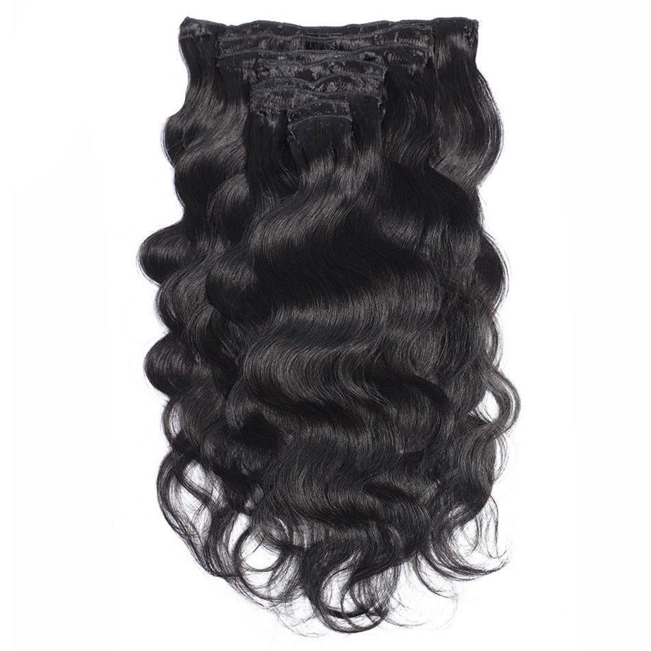 Brazilian Body Wave Clip In Human Hair Extensions 8 Pcs