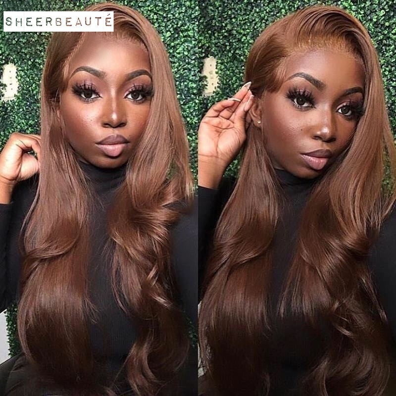 #4 Body Wave Brazilian Human Hair Transparent Lace Wig