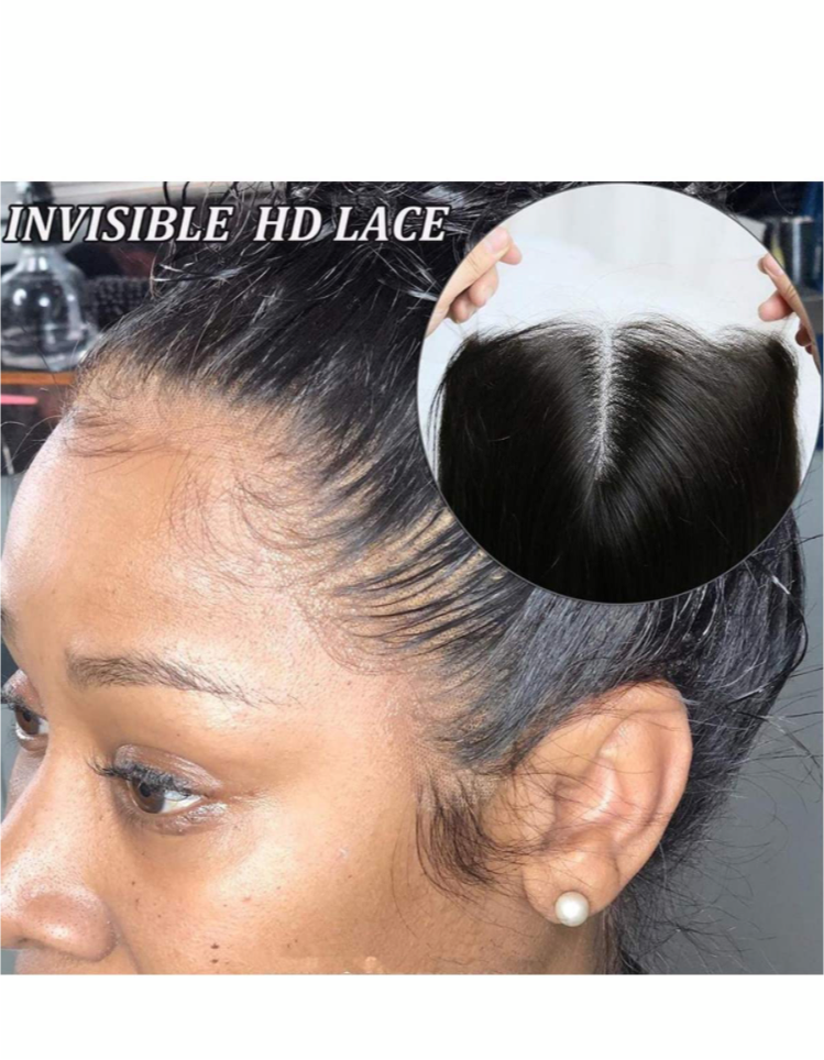 Invisible Transparent HD Lace 13x4 Lace Frontal Human Hair Straight Pre Plucked Baby Hair