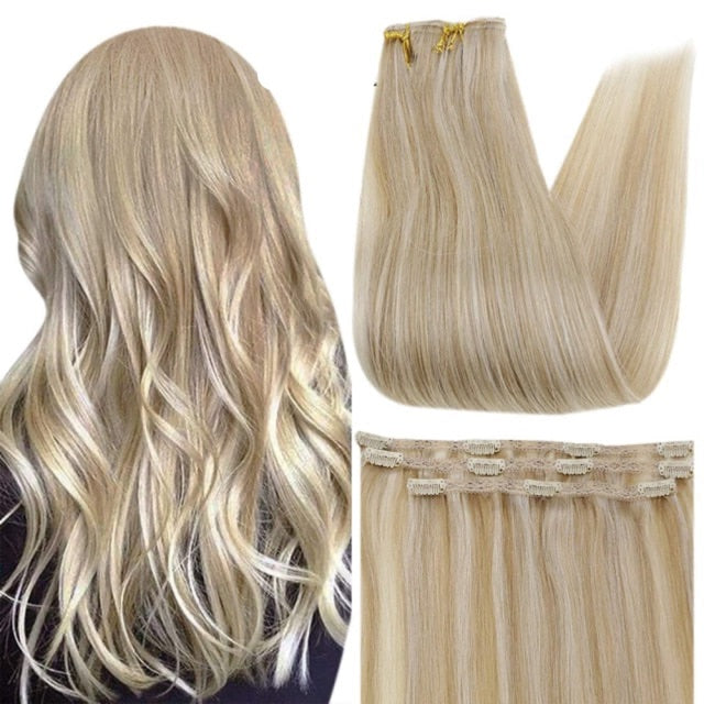 Ombre Color Human Hair Extensions 50 Grams Clip In Hair