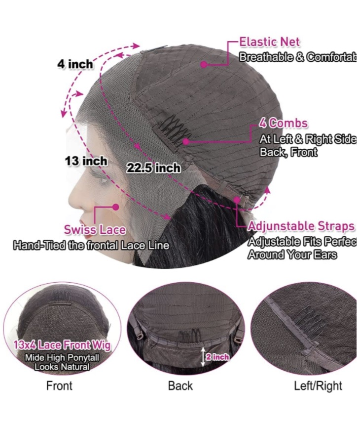 13x4 Straight Human Hair Lace Front Wigs| 16inch