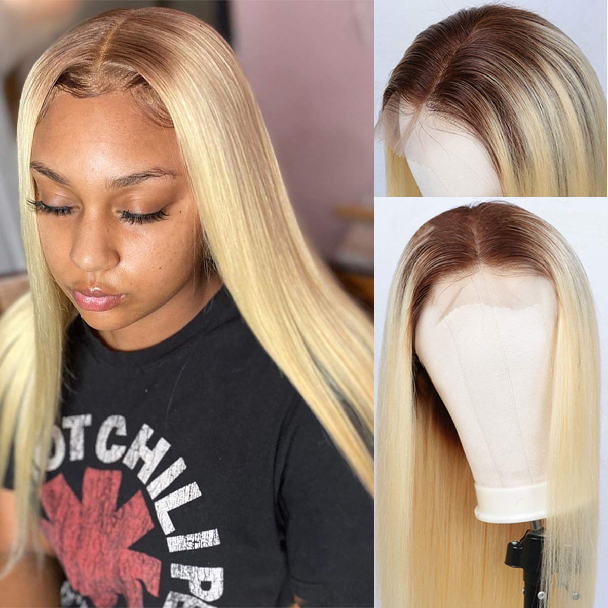 40 Inch 613 Blonde Human Hair Hd Lace Frontal Wig