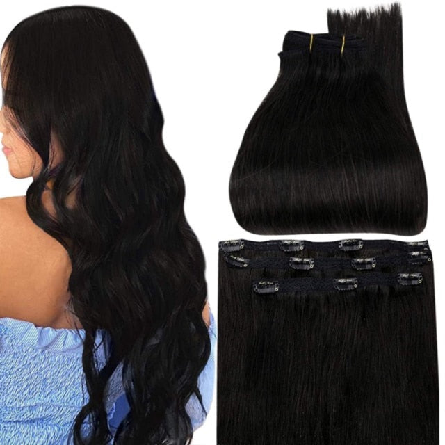 Ombre Color Human Hair Extensions 50 Grams Clip In Hair