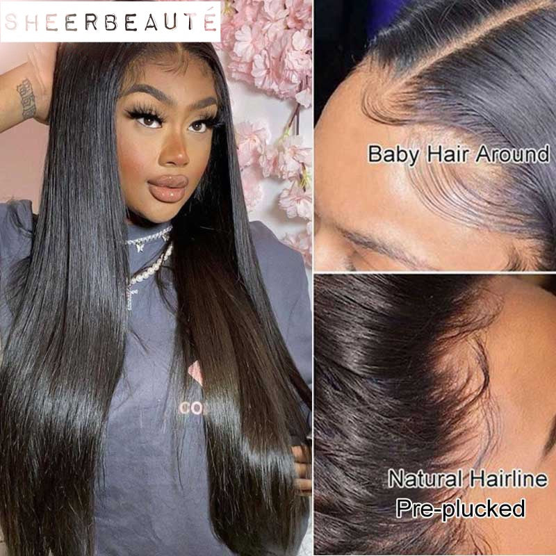 Straight 360 HD Transparent Lace Frontal 30 Inch Wigs