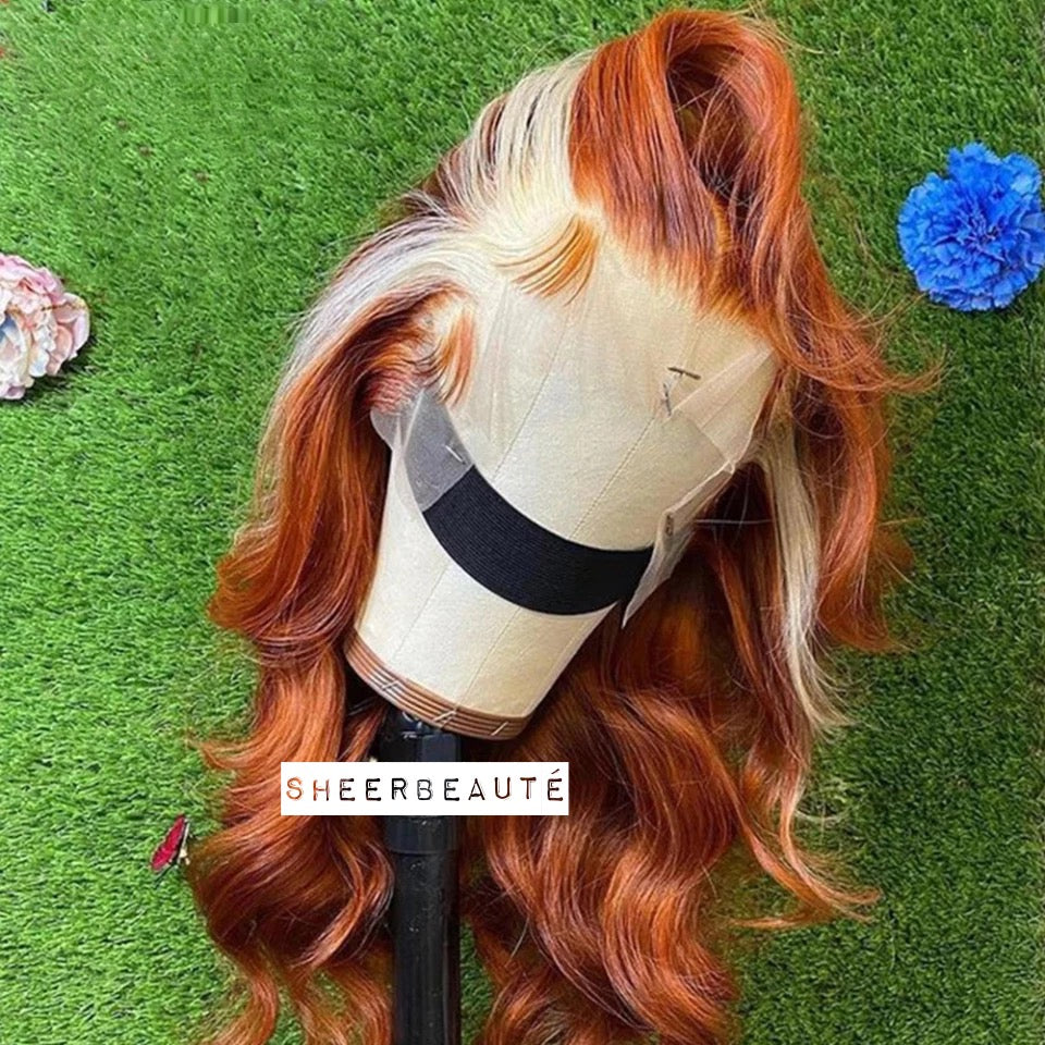HD Lace Long Body Wave Highlight Ginger 613 Blonde Human Hair Wig| Natural Hairline