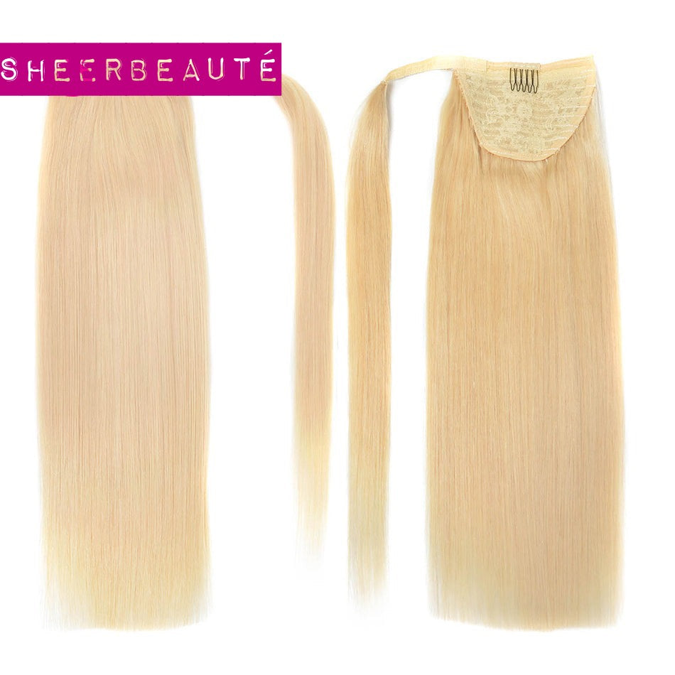 Straight Brazilian Human Hair Ponytail Clip In Extensions