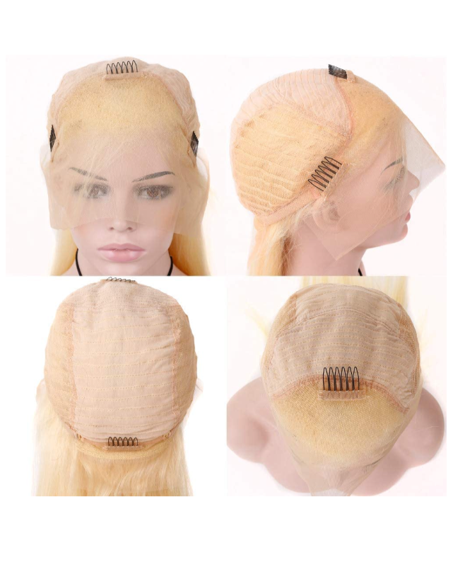 Long Straight 613 Blonde-Peruvian Human Hair Lace Front Hair Wigs