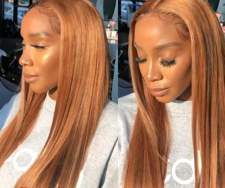 Peruvian Lace Front Human Hair Straight Pre Plucked Non-Remy Wig