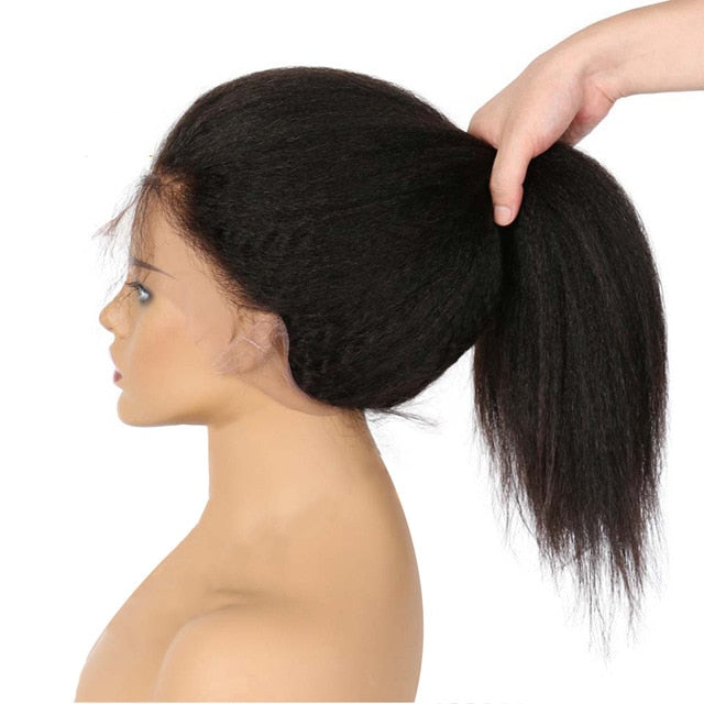 13x4 Brazilian Kinky Straight Human Hair Lace Frontal Wig|360 Wig