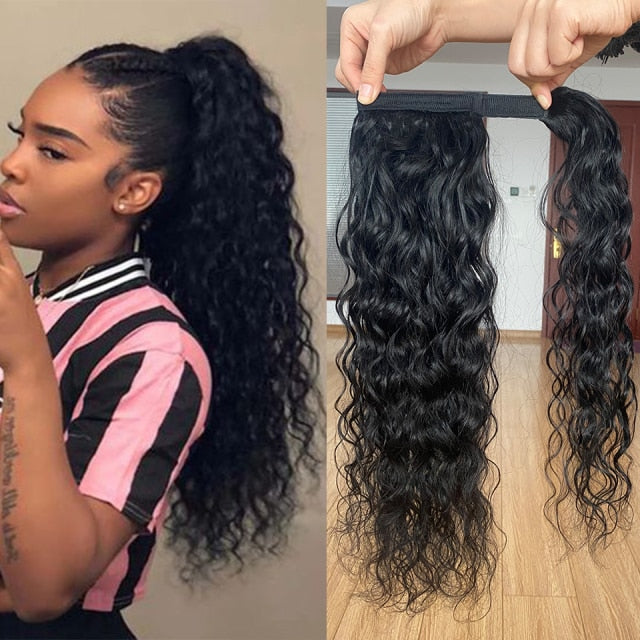 Brazilian Body Wave Pony Tail Clip In Extensions 120g