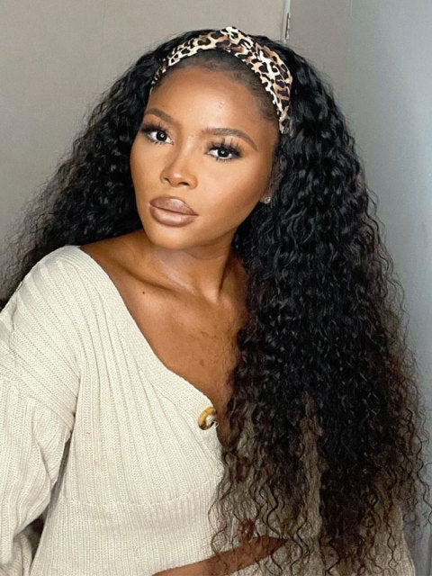 Body Wave Headband Human Hair Headband Wigs