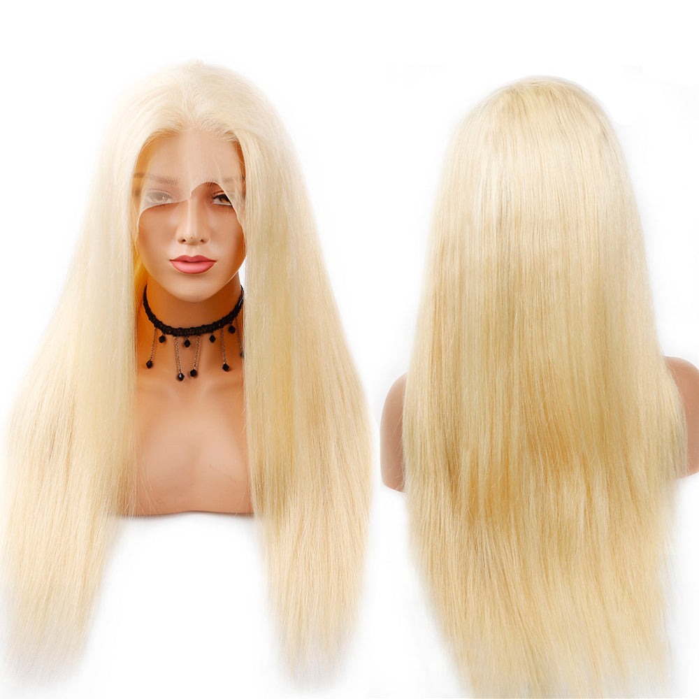 Straight 613 Blonde Brazilian Human Hair Lace Front Wigs |42inch