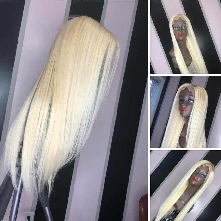 613 30inch Long Straight Human Hair Lace Front Wig |Natural Color