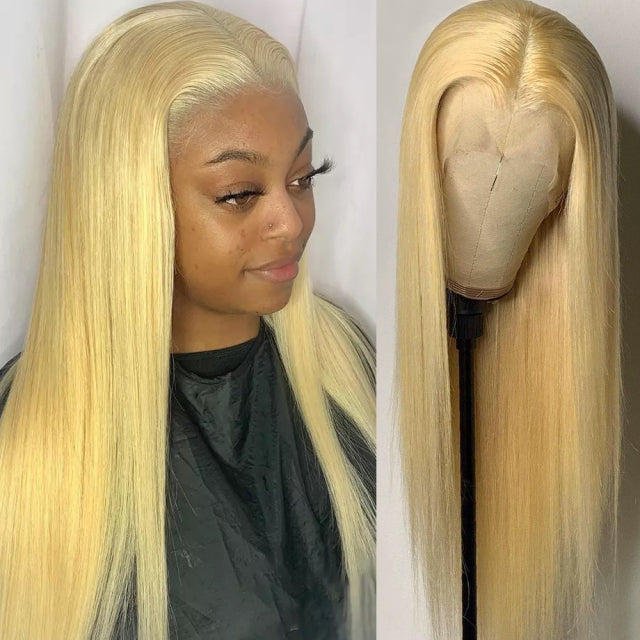 613 30inch Long Straight Human Hair Lace Front Wig |Natural Color