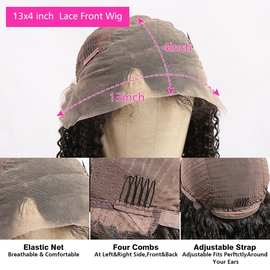 30Inch Deep Water Wave Transparent Lace Wig|13x4 Curly Human Hair Wigs