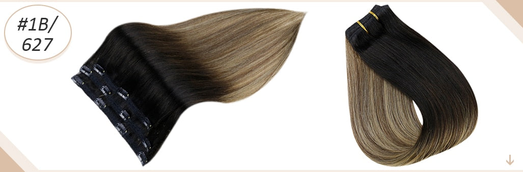 Ombre Color Human Hair Extensions 50 Grams Clip In Hair