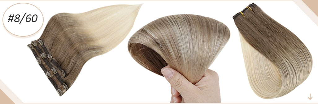 Ombre Color Human Hair Extensions 50 Grams Clip In Hair