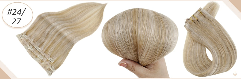 Ombre Color Human Hair Extensions 50 Grams Clip In Hair