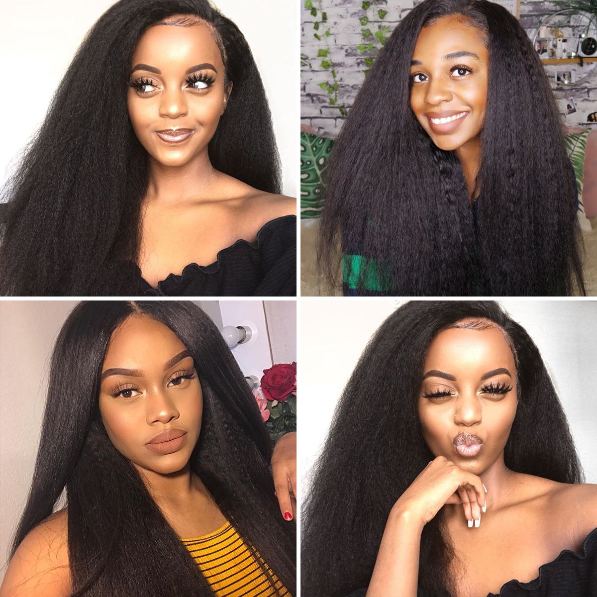 Straight Yaki Kinky 13x6 HD Lace Frontal Human Hair Wigs |30 32 Inch