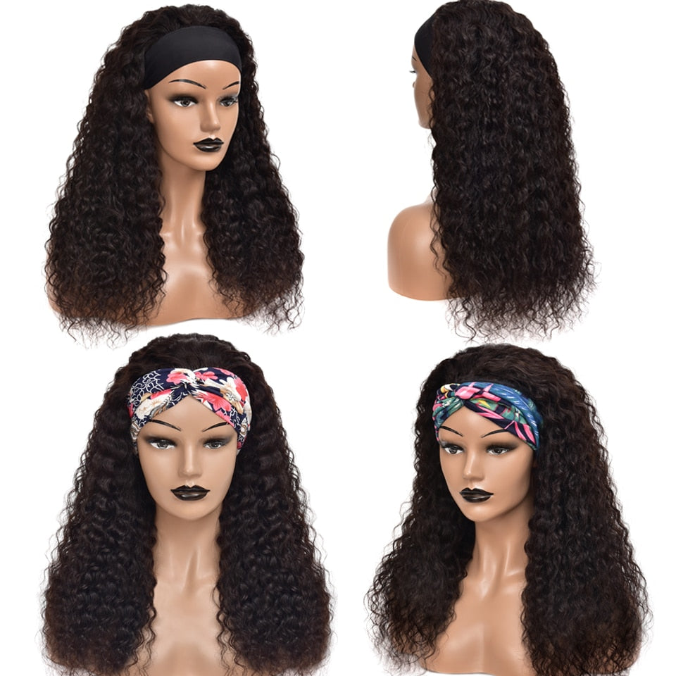 Highlight Water Wave Headband Human Hair Wigs