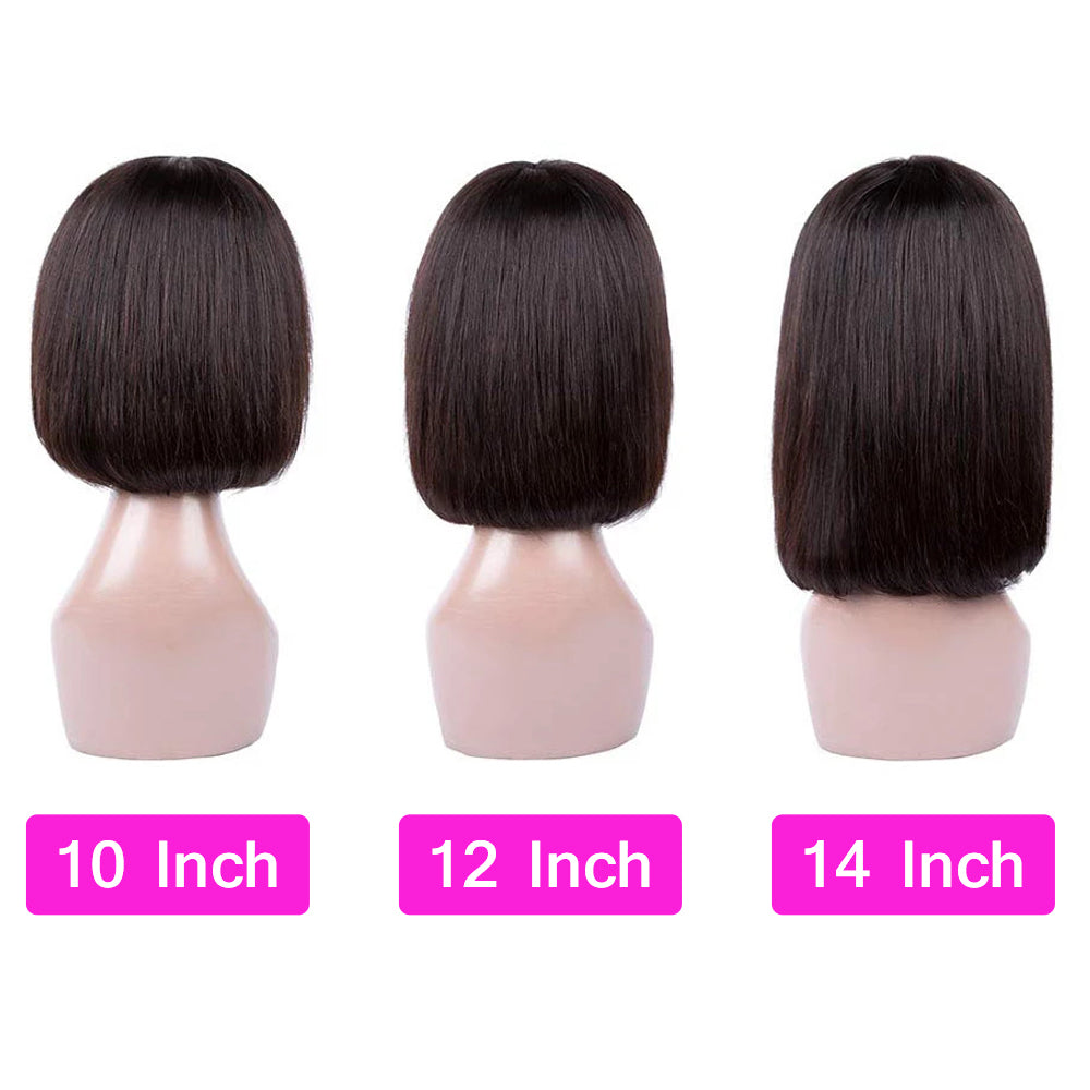 Short Bob Brazilian Human Hair Wigs With Bangs