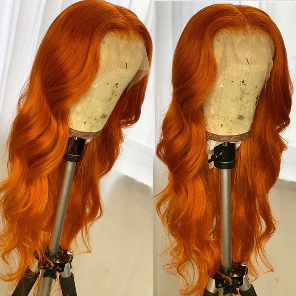 orange body wave wig