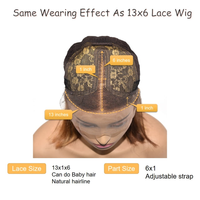 Orange Long Body Wave 13x4 Lace Front Human Hair Wigs