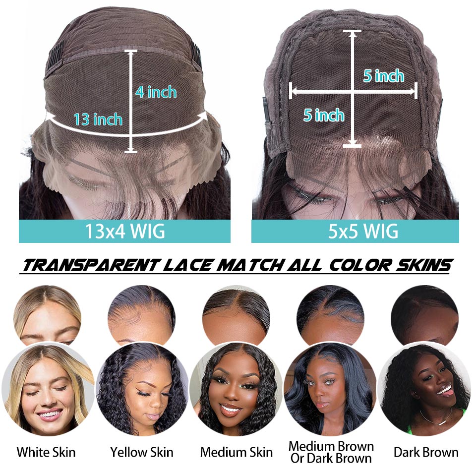 30 Inch Long Straight HD Transparent 5x5 Lace Frontal Wigs