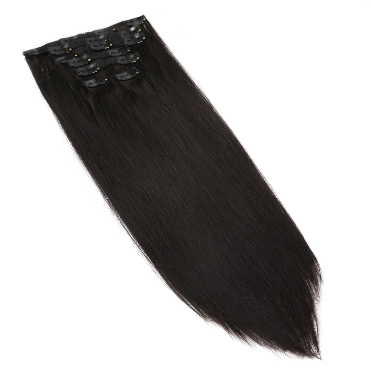 20" Straight Natural Human Hair Extensions Clip in 140g