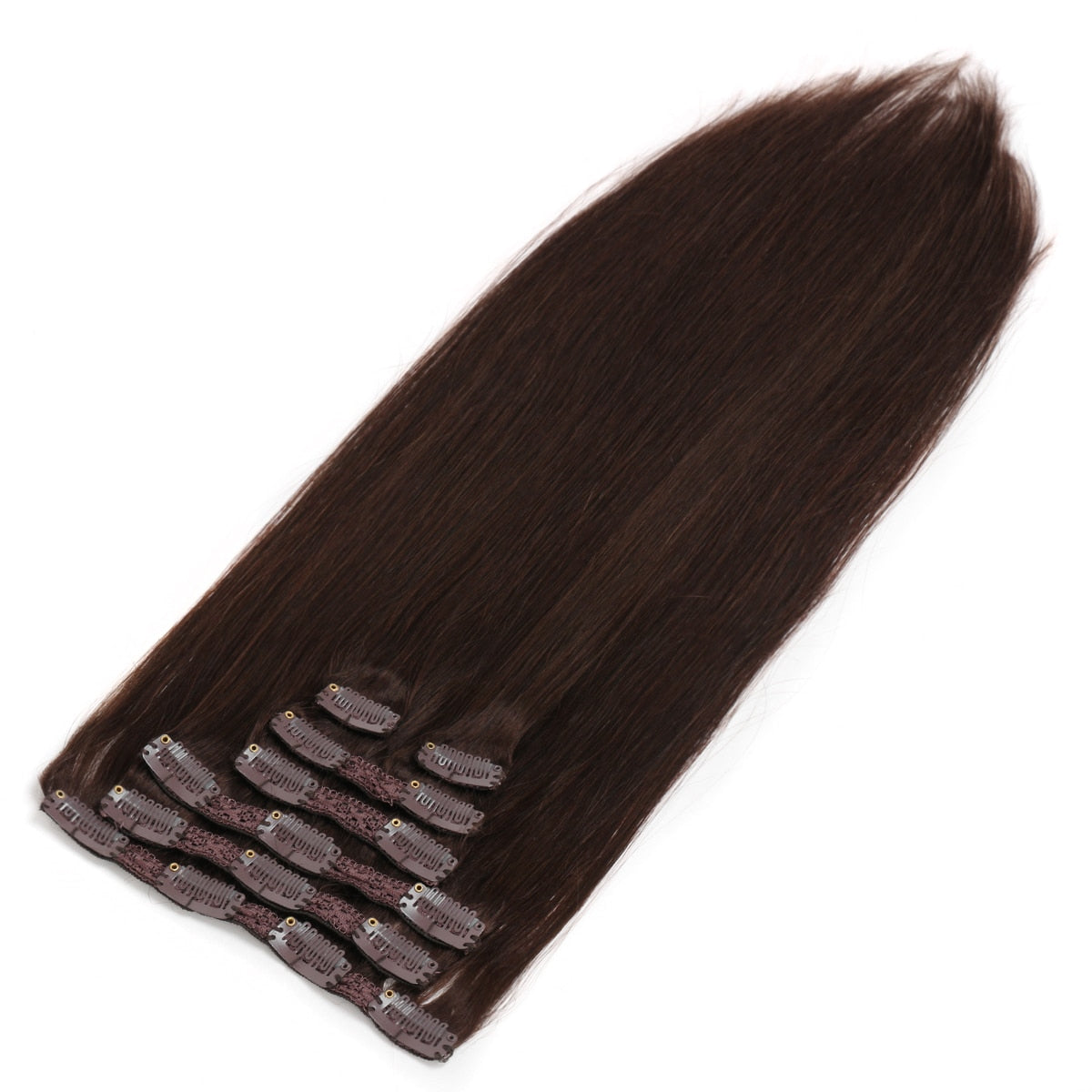 20" Straight Natural Human Hair Extensions Clip in 140g