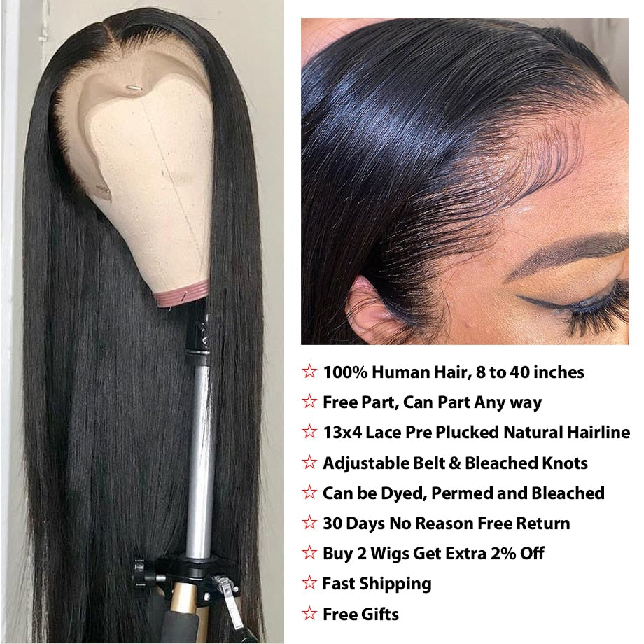 40 Inch Brazilian Human Hair 13x4 Lace Frontal Wig