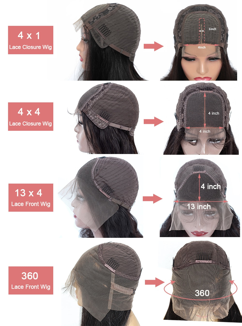 13x4 Brazilian Kinky Straight Human Hair Lace Frontal Wig|360 Wig