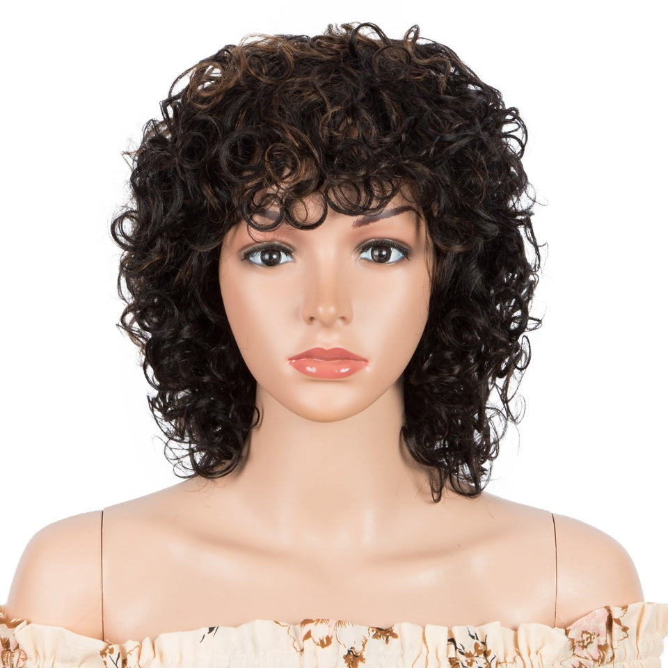 Jerry Curl Short Bob Ombre Colored Human Hair Wigs