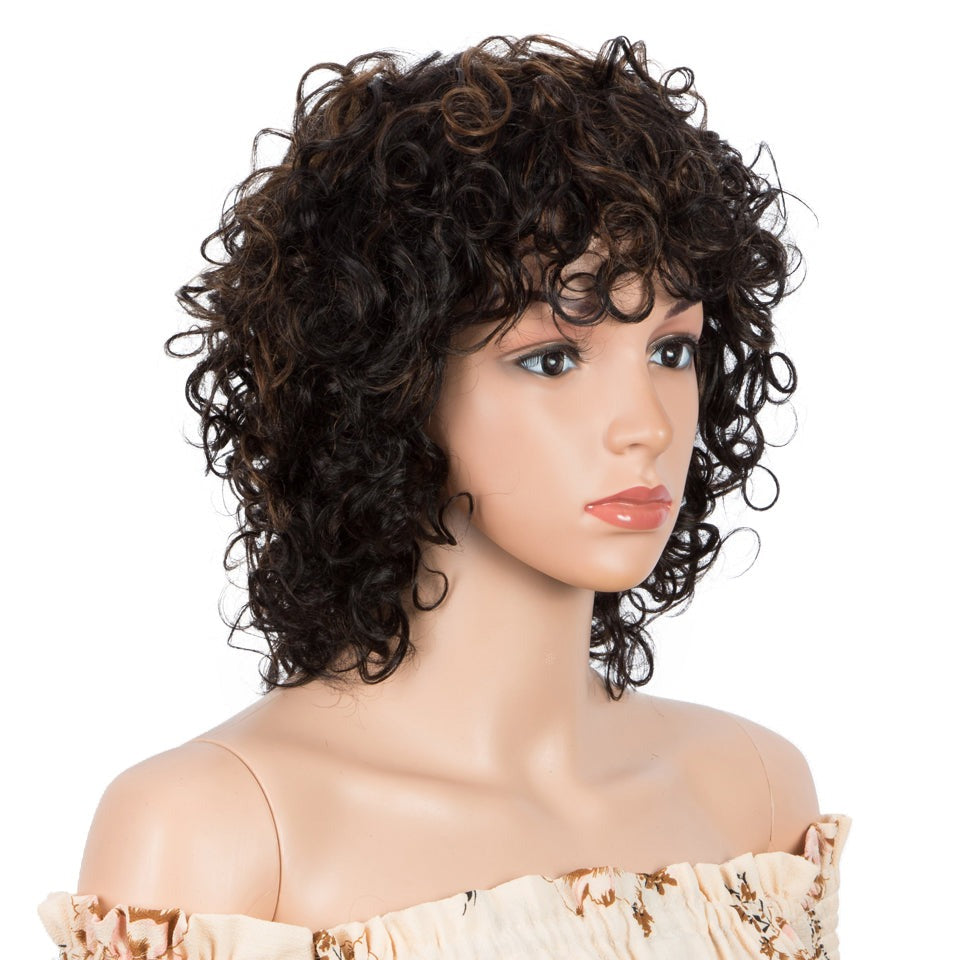 Jerry Curl Short Bob Ombre Colored Human Hair Wigs