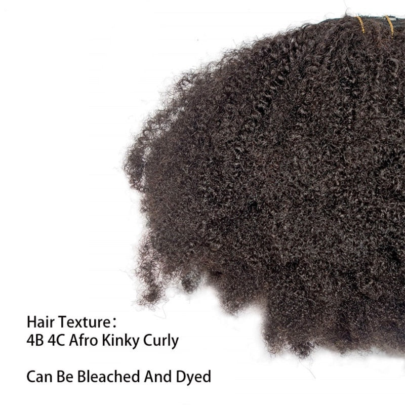 4B 4C Afro Kinky Curly Clip In Human Hair Extension Bundle