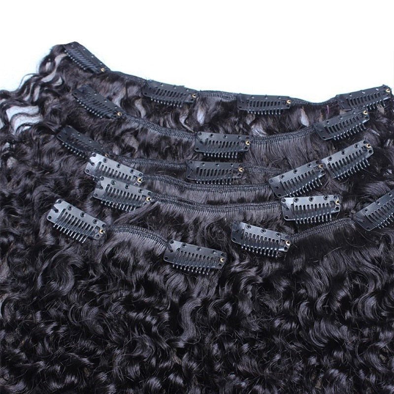Afro Kinky Curly Clip In Brazilian Human Hair 3B 3C Extensions