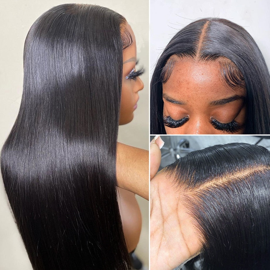 40 Inch Brazilian Natural Hd Glueless Full Transparent 13x4 Lace Frontal Wig