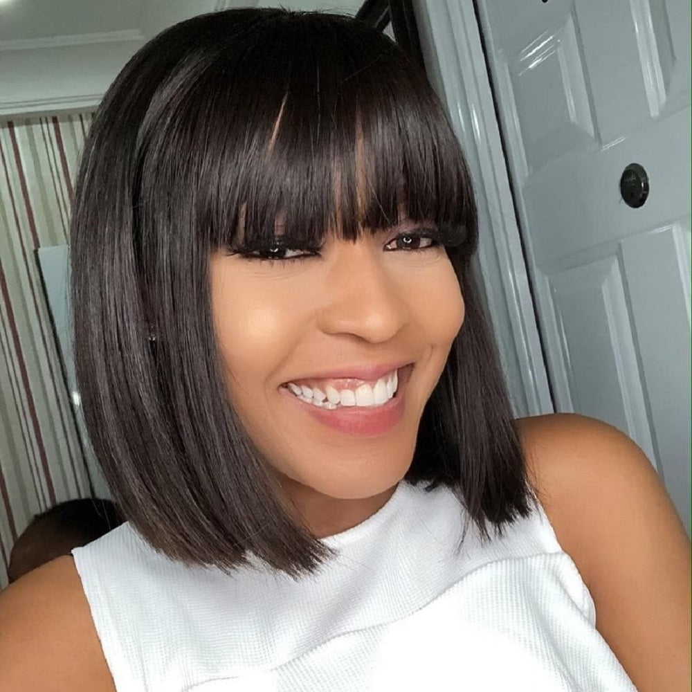 Long Straight 32inch Hair Wig With Fringe Bangs|Silky Hair| Bob Wigs