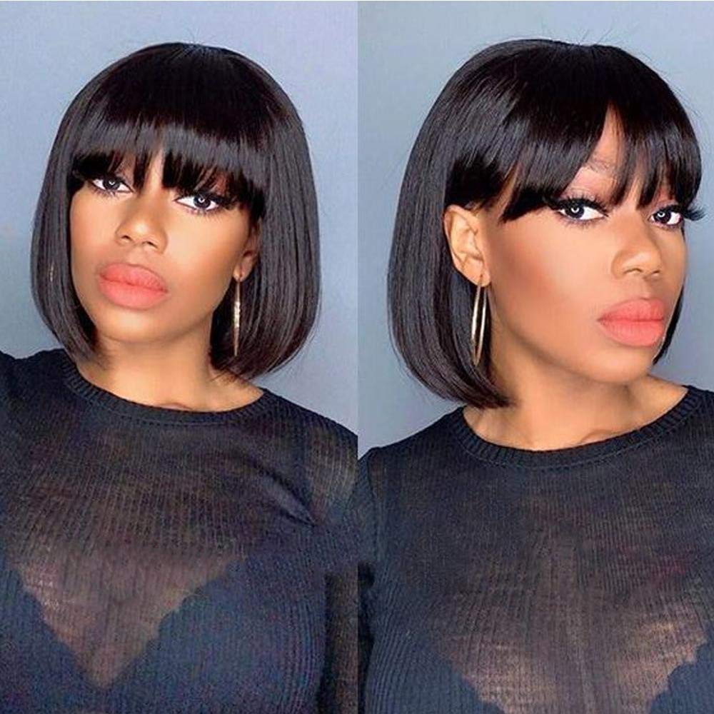 Long Straight 32inch Hair Wig With Fringe Bangs|Silky Hair| Bob Wigs
