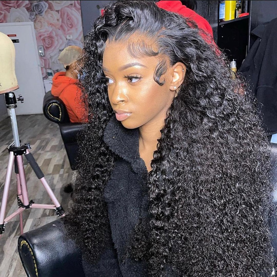 Long Deep Wave Lace Frontal Human Hair Wig