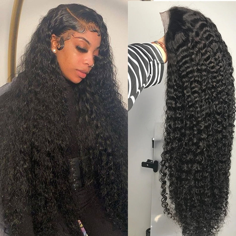 Long Deep Wave Lace Frontal Human Hair Wig