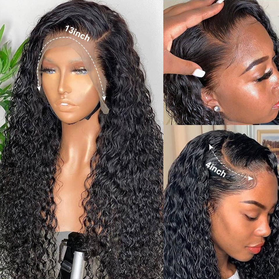 Long Deep Wave Lace Frontal Human Hair Wig