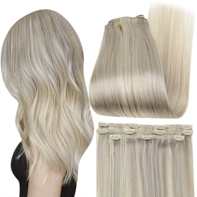 Ombre Color Human Hair Extensions 50 Grams Clip In Hair
