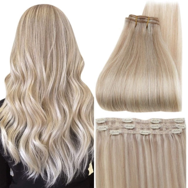Ombre Color Human Hair Extensions 50 Grams Clip In Hair
