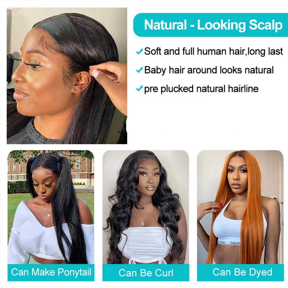 30'' Transparent HD Lace Frontal Human Hair Wig