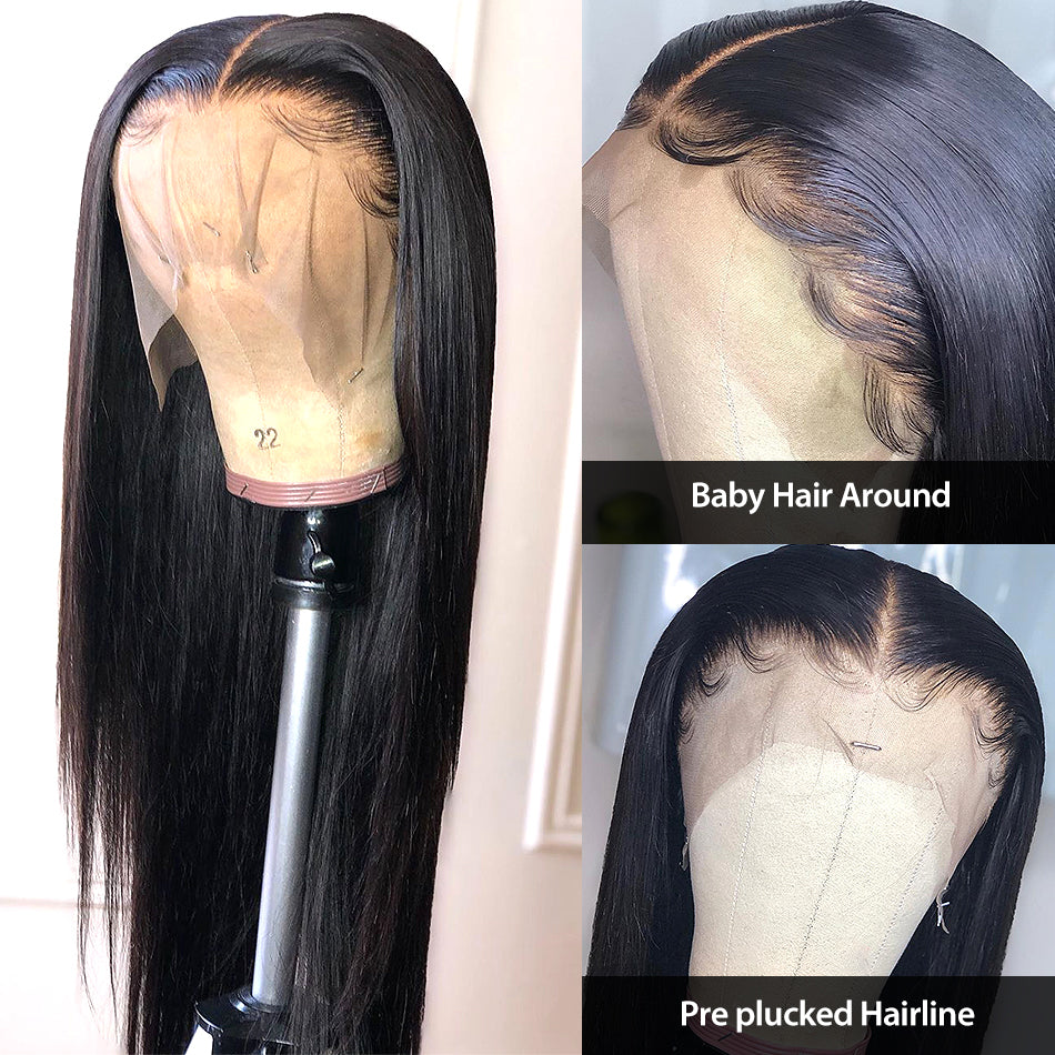 40inch Long Straight 13x4 Hd Lace Front Brazilian Human Hair Wig|250 Density