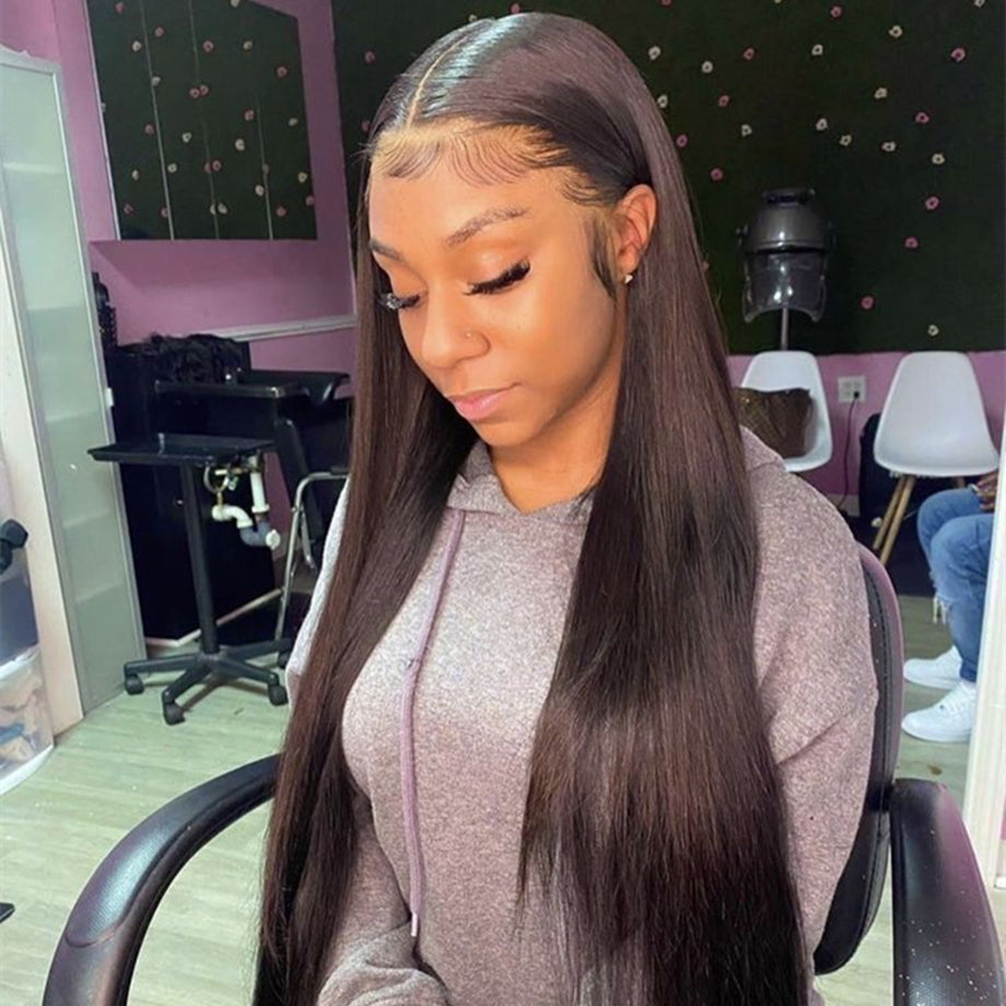 40inch Long Straight 13x4 Hd Lace Front Brazilian Human Hair Wig|250 Density
