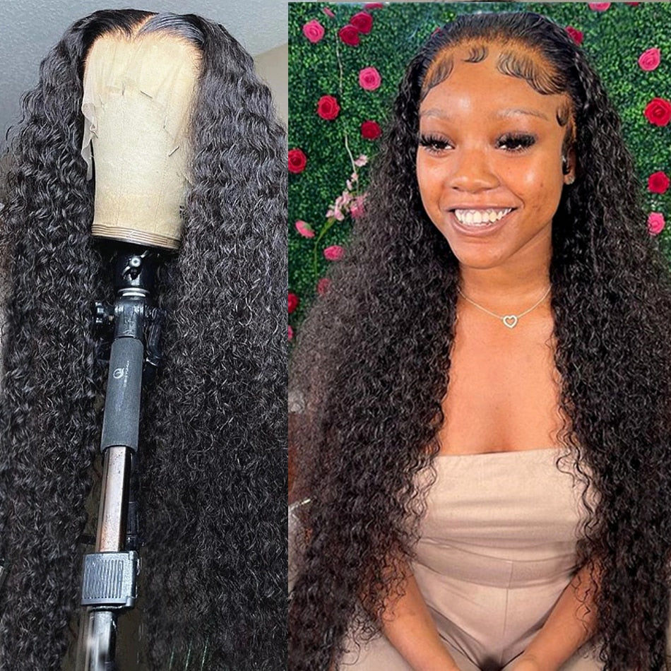 Long Deep Wave Lace Frontal Human Hair Wig