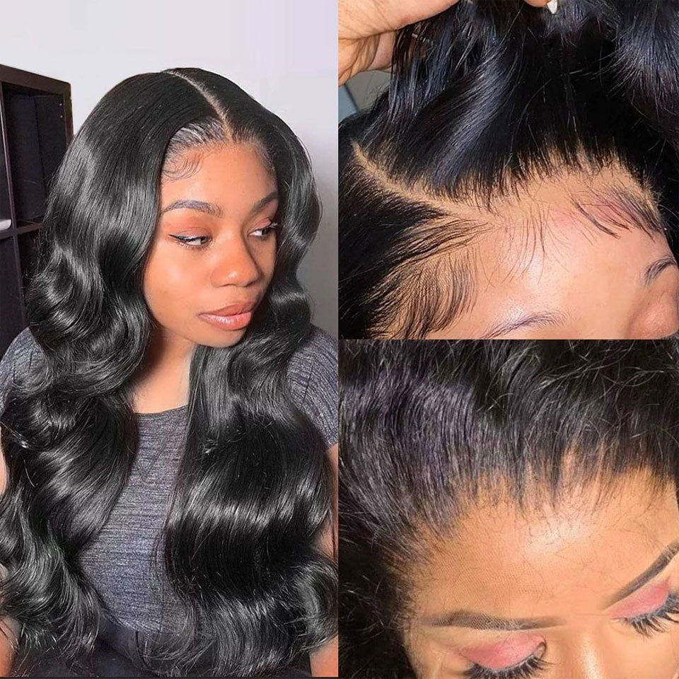 13X4 Body Wave Transparent Lace Frontal Human Hair Wigs