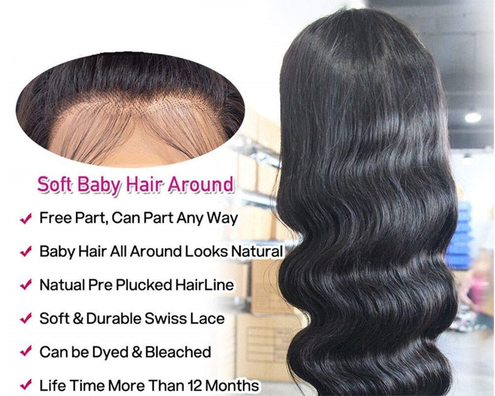13X4 Body Wave Transparent Lace Frontal Human Hair Wigs